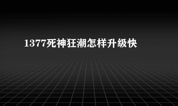1377死神狂潮怎样升级快