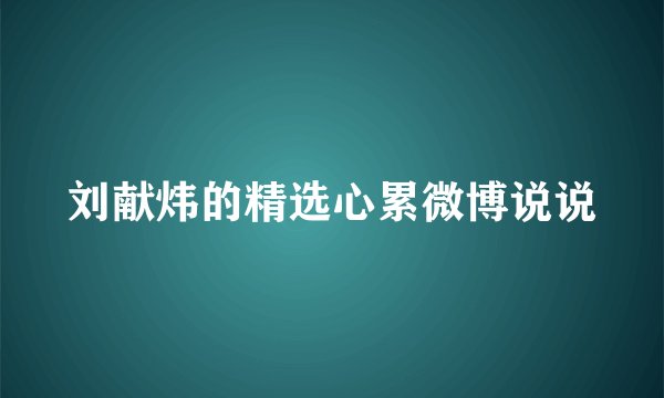 刘献炜的精选心累微博说说