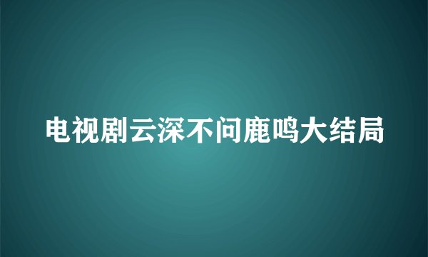 电视剧云深不问鹿鸣大结局
