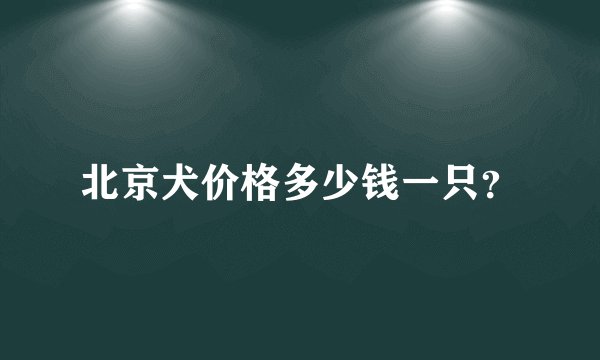 北京犬价格多少钱一只？