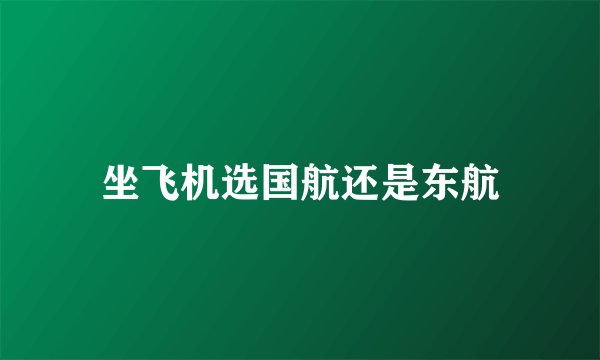 坐飞机选国航还是东航