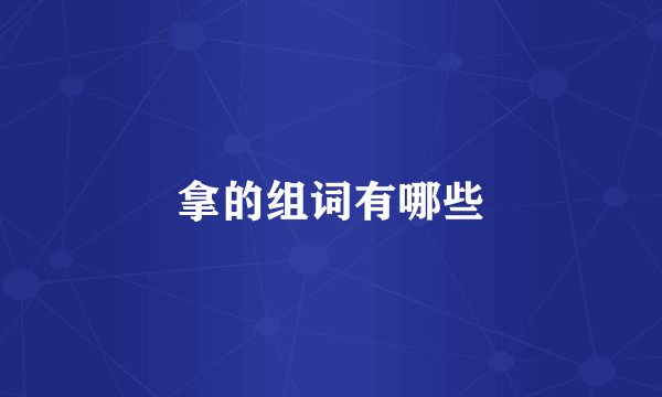 拿的组词有哪些