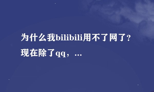 为什么我bilibili用不了网了？现在除了qq，其他的动漫软件漫画软件和应用商店都用不了网了！