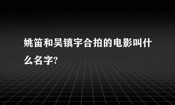 姚笛和吴镇宇合拍的电影叫什么名字?