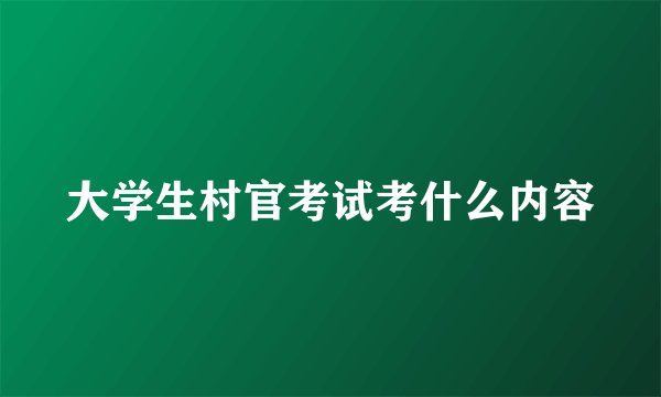 大学生村官考试考什么内容