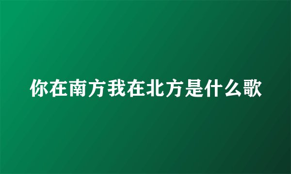 你在南方我在北方是什么歌