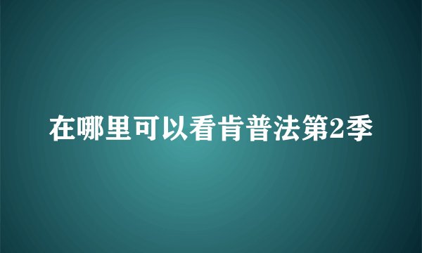 在哪里可以看肯普法第2季