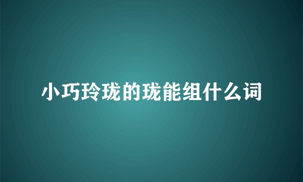 小巧玲珑的珑能组什么词