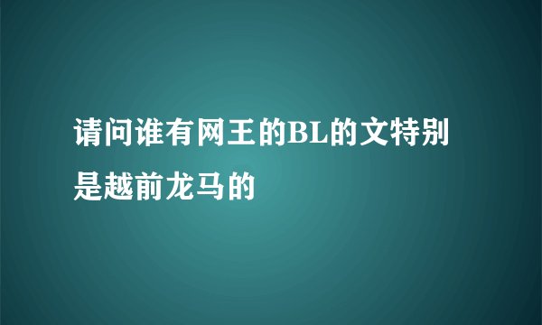 请问谁有网王的BL的文特别是越前龙马的
