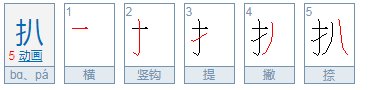 扒的读音和组词
