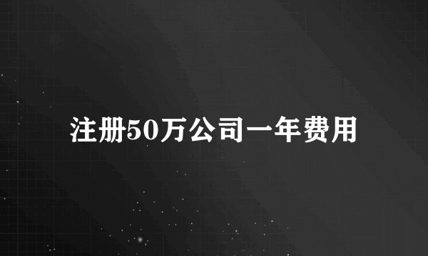 注册50万公司一年费用