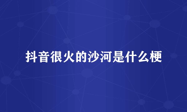 抖音很火的沙河是什么梗