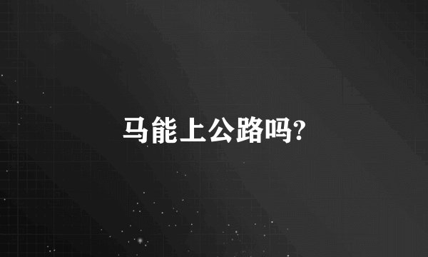 马能上公路吗?