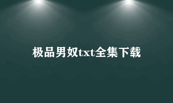 极品男奴txt全集下载