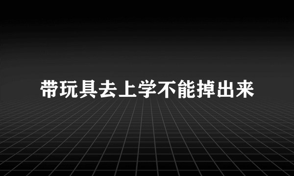 带玩具去上学不能掉出来