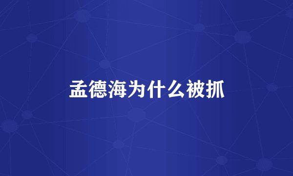 孟德海为什么被抓