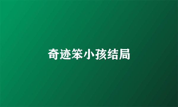 奇迹笨小孩结局
