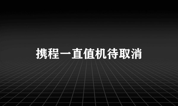 携程一直值机待取消