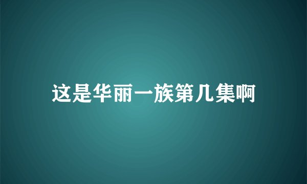 这是华丽一族第几集啊