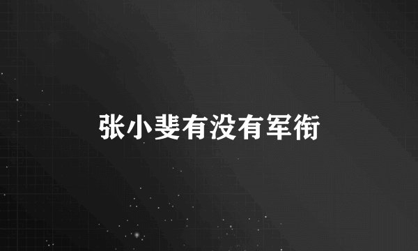 张小斐有没有军衔