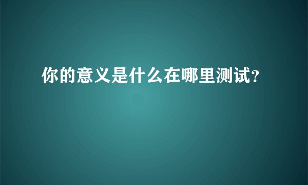 你的意义是什么在哪里测试？