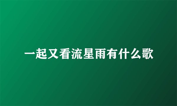一起又看流星雨有什么歌
