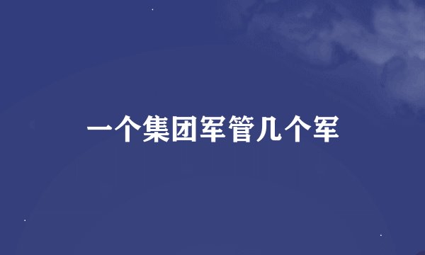 一个集团军管几个军