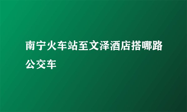 南宁火车站至文泽酒店搭哪路公交车