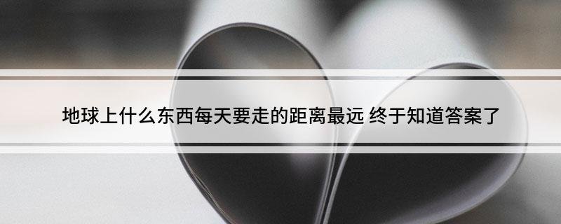 地球上什么东西每天要走的距离最远终于知道答案了