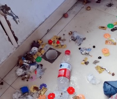 台风过后男子家中下水道喷垃圾,场面当时有多尴尬?