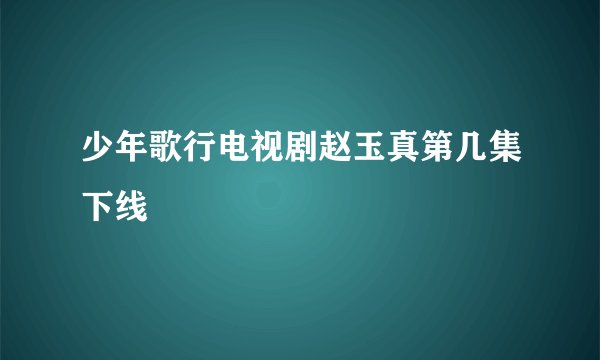 少年歌行电视剧赵玉真第几集下线
