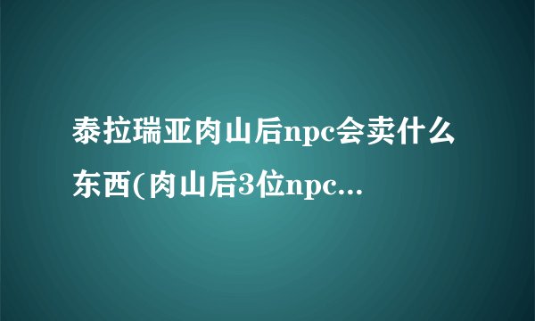 泰拉瑞亚肉山后npc会卖什么东西(肉山后3位npc入住条件)