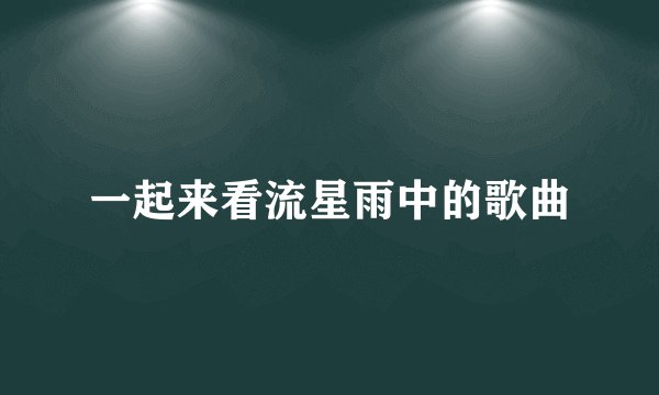 一起来看流星雨中的歌曲
