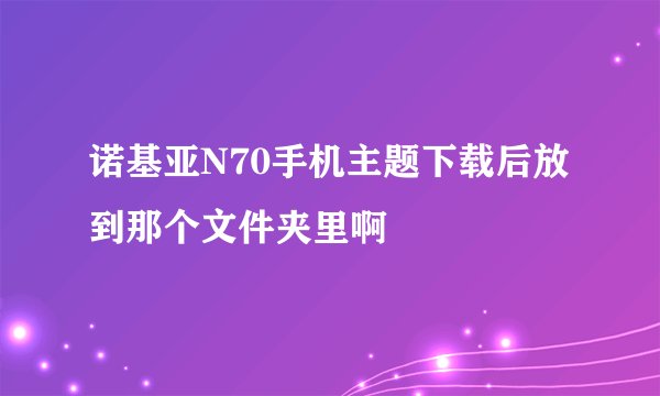 诺基亚N70手机主题下载后放到那个文件夹里啊