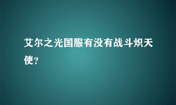 艾尔之光国服有没有战斗炽天使？