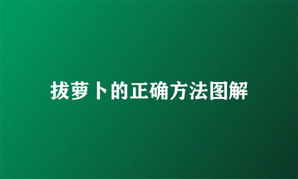 拔萝卜的正确方法图解