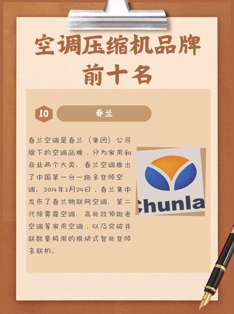 空调压缩机品牌前十名