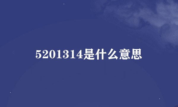 5201314是什么意思