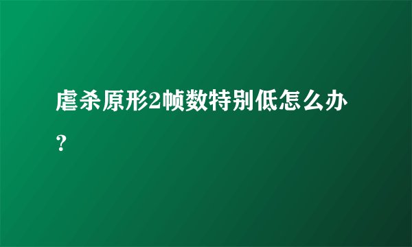 虐杀原形2帧数特别低怎么办？