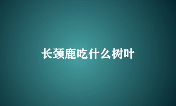 长颈鹿吃什么树叶