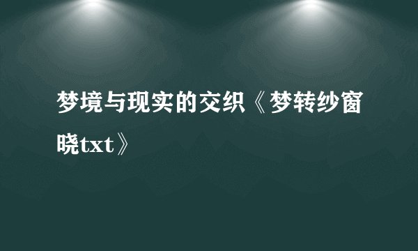 梦境与现实的交织《梦转纱窗晓txt》
