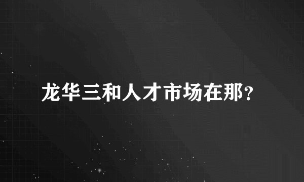 龙华三和人才市场在那？