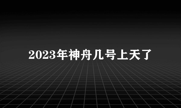 2023年神舟几号上天了