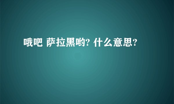哦吧 萨拉黑哟? 什么意思?