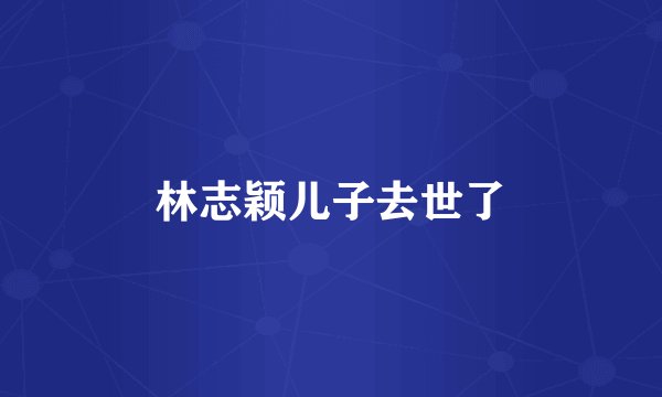 林志颖儿子去世了