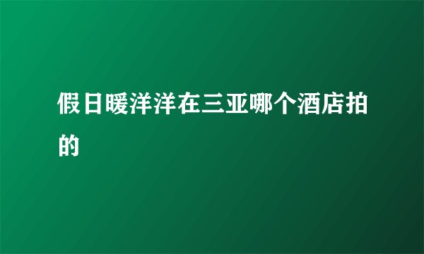 假日暖洋洋在三亚哪个酒店拍的