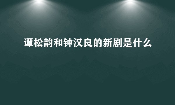 谭松韵和钟汉良的新剧是什么
