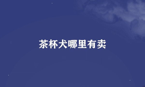茶杯犬哪里有卖