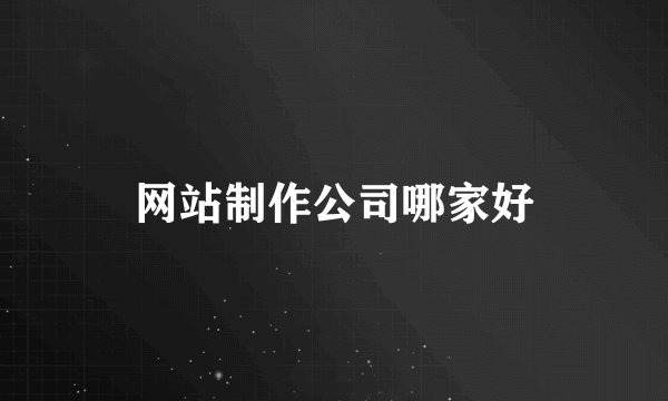 网站制作公司哪家好