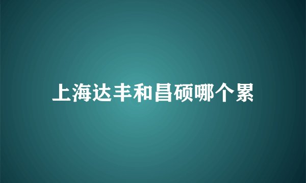 上海达丰和昌硕哪个累